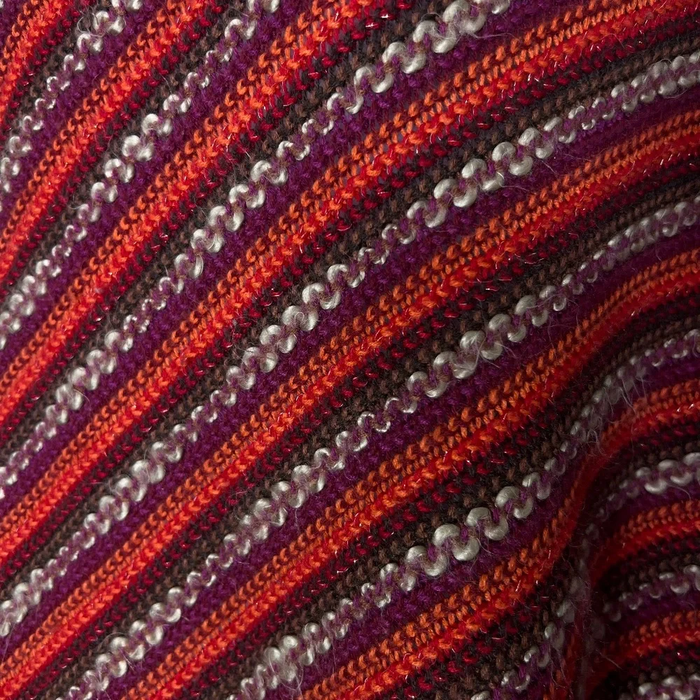 Steve Madden‎ Colorful Soft Pullover Pancho, plum, orange, - Picture 5 of 9